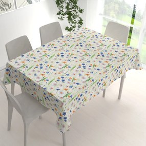 Biante Bavlnený obdĺžnikový obrus Sandra SA-601 Margaréty a zvončeky na bielom 50x100 cm