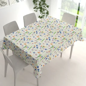 Biante Bavlnený obdĺžnikový obrus Sandra SA-601 Margaréty a zvončeky na bielom 50x100 cm