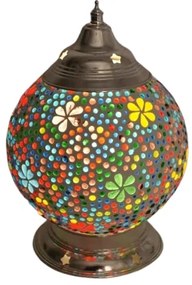 Mosaic lampa orientálna stolná Globe KVETY Ø15