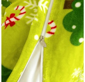 Súprava mikroplyšových obliečok CHRISTMAS TREE zelené + obliečka mikroplyš SOFT 90x200 cm biele, jednolôžko