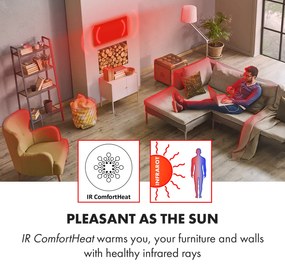 Klarstein Wonderwall Air Art Smart, infračervený ohrievač, 120 x 60 cm, 700 W, aplikácia, svet