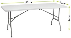 Cateringový skladací set Vivas 1+2L 180x70 cm - sivá / biela