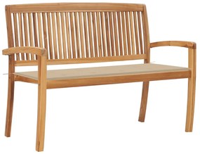 vidaXL Stohovateľná záhradná lavička s podložkou 128,5 cm tíkový masív