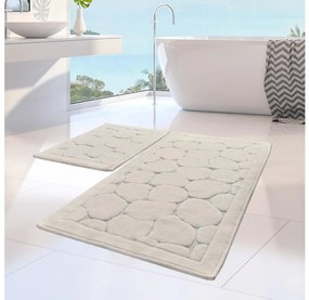 SADA 2x Kúpeľňová predložka LINO 60/100 cm béžová