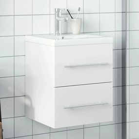 Kúpeľňová umývadlová skrinka so zabudovaným umývadlom biela 3278755