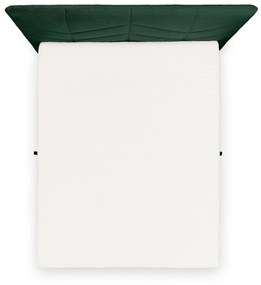 Posteľ Boxspring Penia 160x200 s úložným priestorom - zelený hydrofóbny zamat Element 12