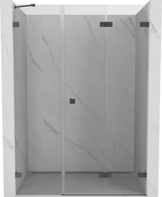 Mexen Lunar-F, pravé sklápacie sprchové dvere 145 cm, 8mm číre sklo, grafitový profil, 836S-145-050-95-00-P