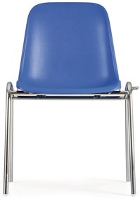 Plastová jedálenská stolička ELENA, čierna, chrómované nohy