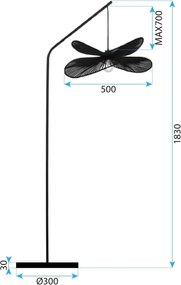 Toolight Toolight, lampa na postavenie 1xE27, APP1835-1F, čierna, OSW-00638