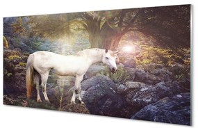 Nástenný panel  Unicorn v lese 100x50 cm