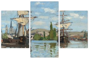 Obraz - Claude Monet, Ships Riding on the Seine at Rouen, reprodukcia (90x60 cm)