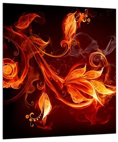 Obraz kvetov v ohni (30x30 cm)