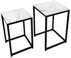 Elegance I set 2 príručných stolíkov biele 40 cm