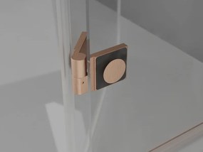 Mexen Lunar T, sklápací sprchový kút ľavý 100 x 120 cm, 8mm číre sklo, medený matný profil, 834T-100-120-65-00-L