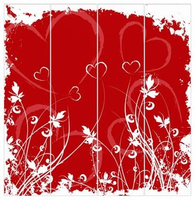 MANUFACTURER -  Súprava posuvnej záclony - Srdce kvety - 4 panely