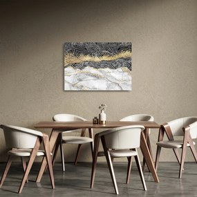 Sklenený obraz - Mandala v mramore (70x50 cm)
