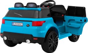 Ramiz Autíčko s batériovým štartom, modré SUV + diaľkové ovládanie + bezpečnostné funkcie