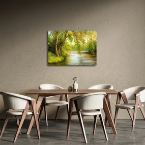 Obraz - Vŕba pri jazere, olejomaľba (70x50 cm)
