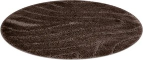 Kúpeľňový koberček SUPREME WAVES vlny, hnedý kruh