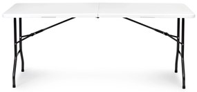 ModernHome Záhradný stôl 180cm + 2 lavice, biela banketová súprava