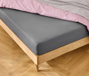 Napínacie prestieradlo z perkálu, sivé, štandardná veľkosť