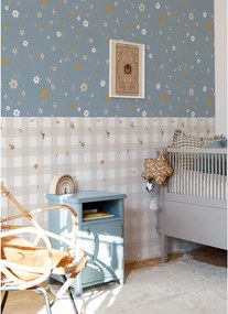 Tapeta boho kocky modrá 280x50 cm