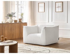 Biele kreslo z textílie buklé Giorgia – Bobochic Paris