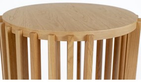 Odkladací stolík z dubového dreva Woodman Drum, ø 53 cm