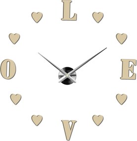 SENTOP | Moderné nalepovacie nástenné hodiny láska | SENTOP 12S011-Wanduhr HEU- analógové