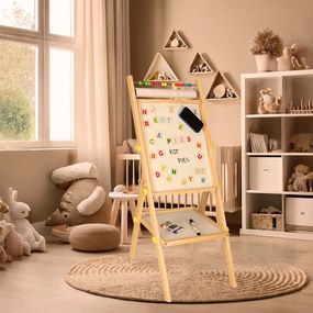 Obojstranná magnetická tabuľa KIK s dreveným rámom, 90 cm