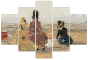 Obraz - Eugène Boudin, On the Beach, Trouville, reprodukcia (150x105 cm)