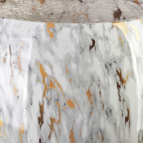 Sada 3 ks keramických květináčů NEVA MARBLE XI černá/bílá