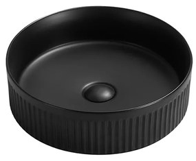 Mexen Grovo, ryhované umývadlo na dosku 35 × 35 cm, čierna matná, 22303585