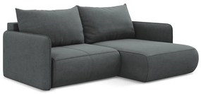 Sivá rozkladacia/s úložným priestorom rohová pohovka (pravý roh) Nanea – Makamii