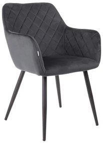 Jedálenská stolička SHELTON zamatová sivá 860503