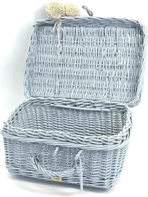 Prútený kufrík - svetlomodrá