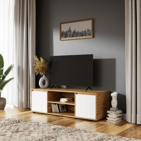 TV stolík Norman TV-E-2D - biela / dub wotan