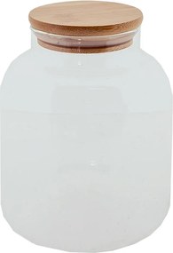 Sklenená skladovacia nádoba s bambusovým viečkom - Ø 12*15 cm / 1.2 l