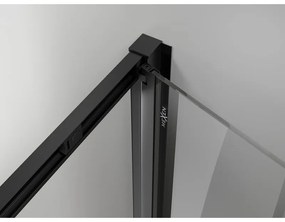 Mexen Exo, skladacie dvere do otvoru 90x200 cm, 6mm číre sklo, čierny profil, 816-090-000-70-00