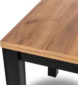 Vintino Rozkladací jedálenský stôl FELIX 80-160 cm – čierna / dub craft