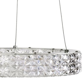 Toolight Toolight, LED stropné krištáľové svietidlo 40cm, 24W, 4000K, MS004-CP, chrómová, OSW-09614