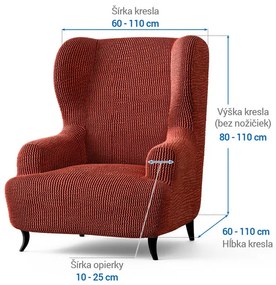Bielastické poťahy COSTINA medená kreslo ušiak (š. 60 - 110 cm)