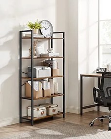 Industriálna knižnica, 5 políc, 153x66x30cm