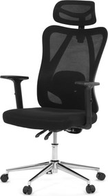 Kancelárska ergonomická stolička LUMOS — sieť / látka, čierna