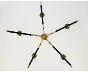 Jupiter 1985 - Luster na tyči IBRA 5xG9/10W/230V čierna/zlatá
