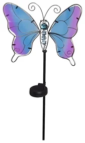 LED zápich Motýľ – modrofialový 106 cm
