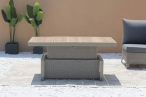 RAMIZ Záhradný nábytok z Ratanu + Nastaviteľný stôl s keramickou doskou v béžovej farbe - 2023