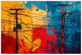 Obraz - Abstraktné elektrické vedenie (90x60 cm)