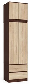 Skriňa s nadstavcom S 60 cm 2D 2SZ CLP wenge / sonoma