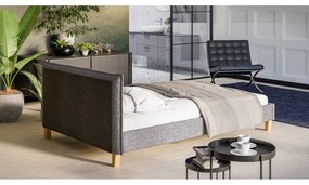 Sivá čalúnená dvojlôžková posteľ s roštom 140x200 cm Tina - Ropez